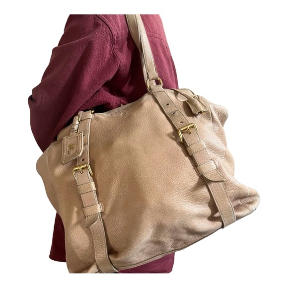 PRADA Authentic Deerskin Large Frame Satchel w/ Lock Frame and Key Clochette - Picture 3 of 15